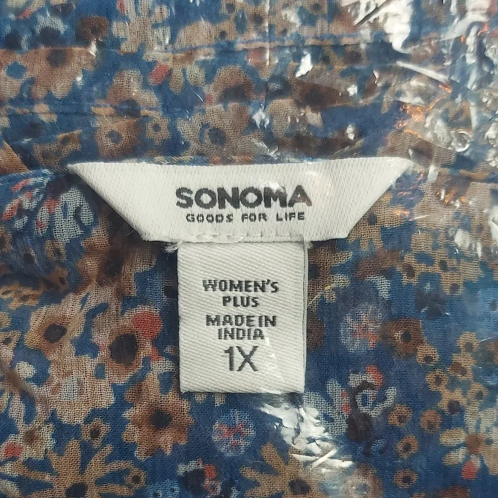 NWT SONOMA RUFFLE TIERED FLORAL DUSTER (PLUS SIZE)